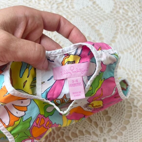 Lilly Pulitzer Baby Girl 3-6 Months Paint By Number Swing Back Shift Dress - Picture 3 of 4